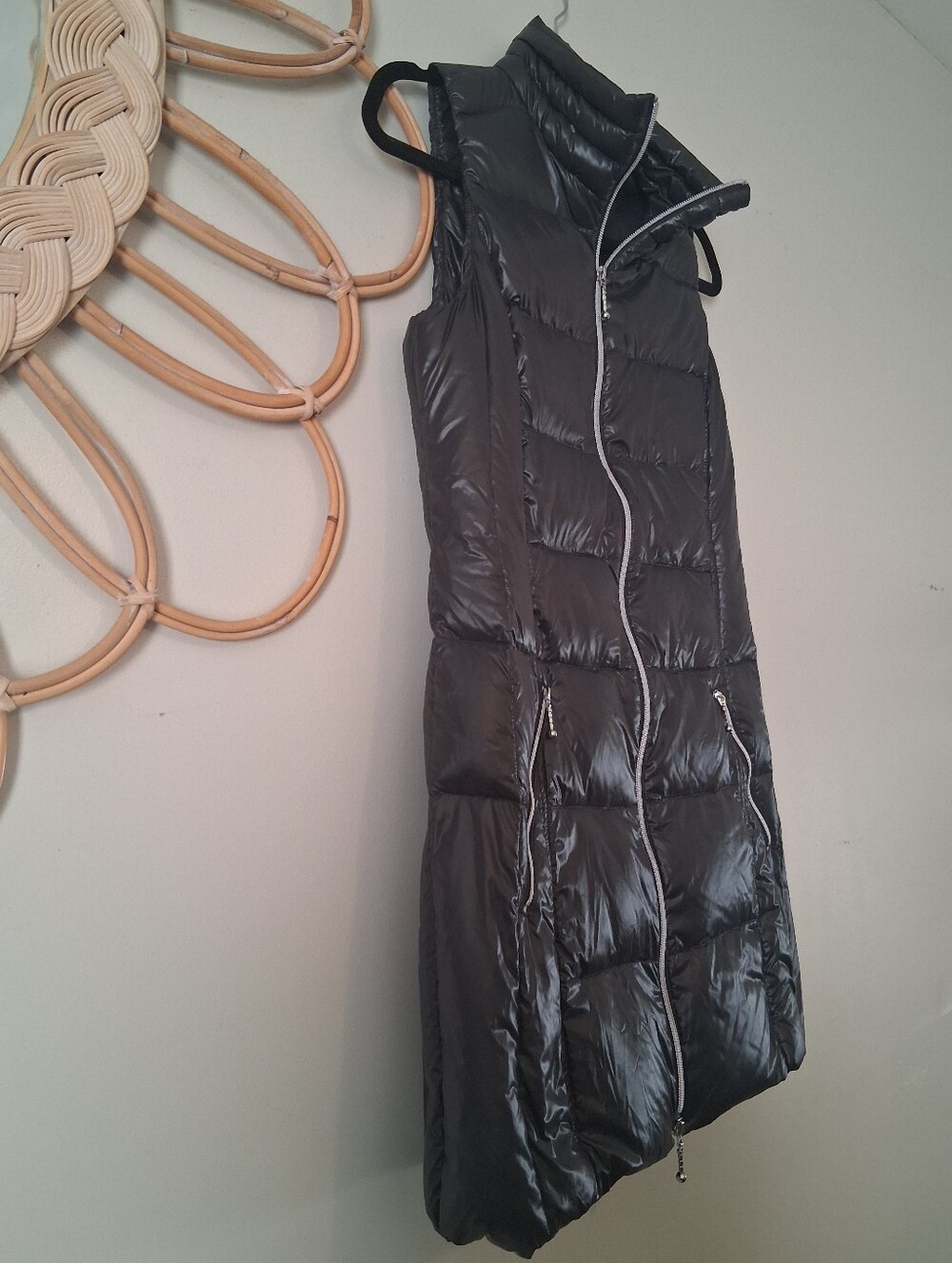 coatology New York Long Down Puffer Black Vest Size S - Picture 7 of 11